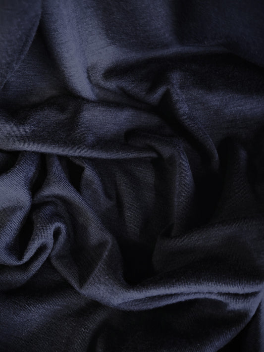 Dökkblátt 100% Merino prjónaefni