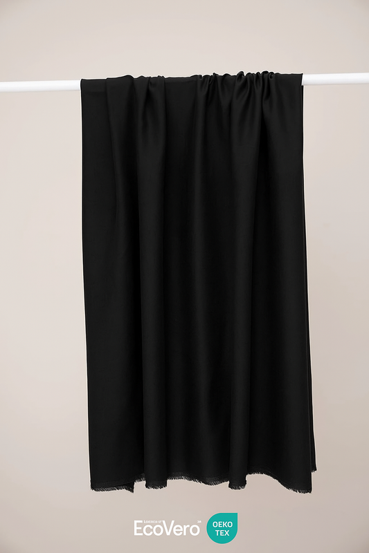 Ecovero™ Viskós krep (crepe) í svörtu