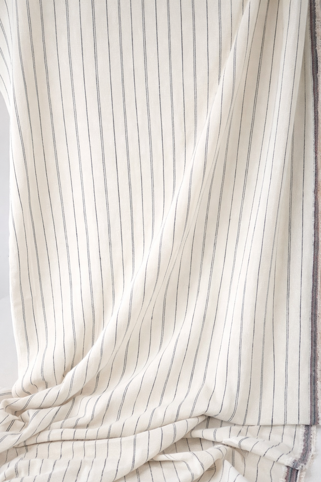 Fínröndótt hemp/lífræn bómullar Chambray