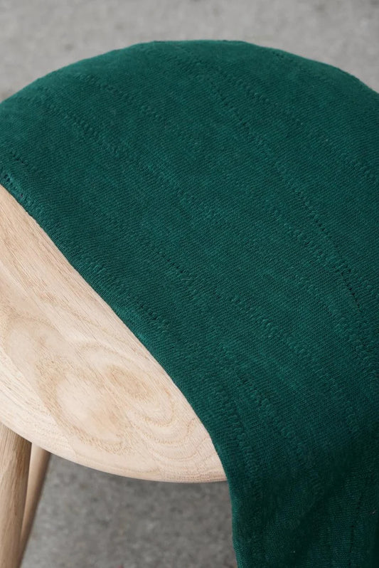 Jacquard prjónaefni úr lífrænni bómull með slub áferð - flöskugræn