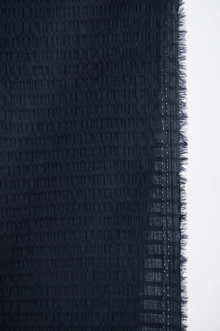 Lífræn bómull - Seersucker dökkblátt