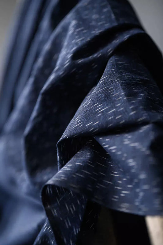 Indversk Ikat bómull - Indigo Snjór