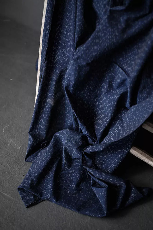 Indversk Ikat bómull - Indigo Snjór