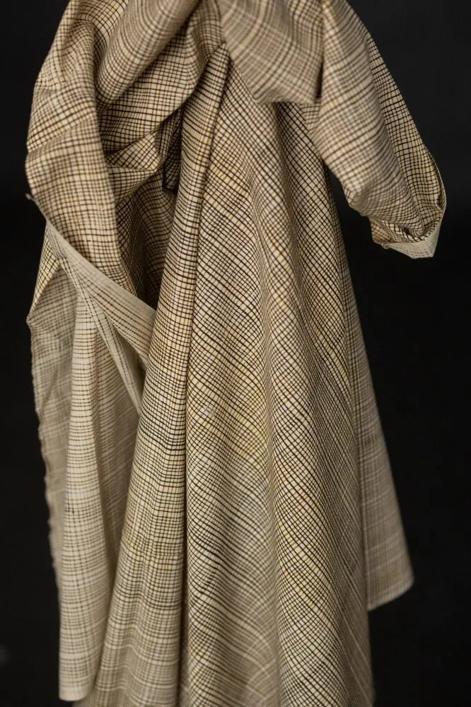 Indverskt block print - Volt svart/sinnepsgult