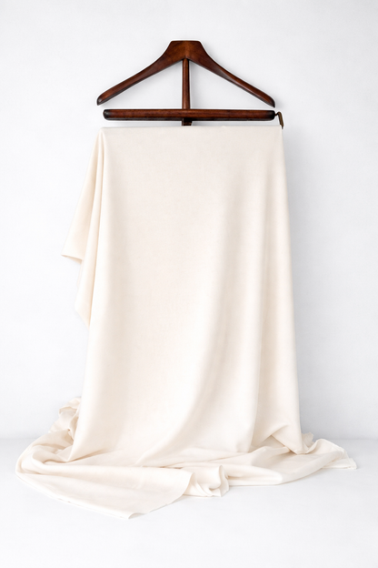 Hemp/lífrænt bómullar jersey í beinhvítu