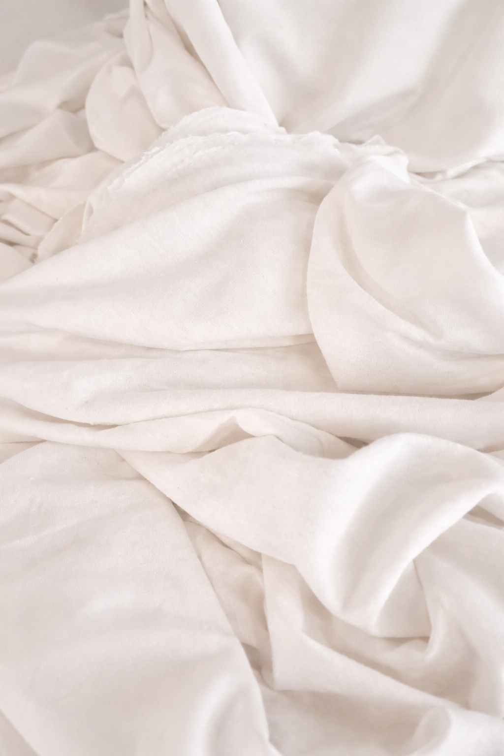 Hemp/lífrænt bómullar jersey í beinhvítu