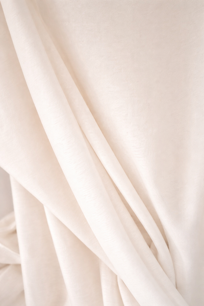 Hemp/lífrænt bómullar jersey í beinhvítu