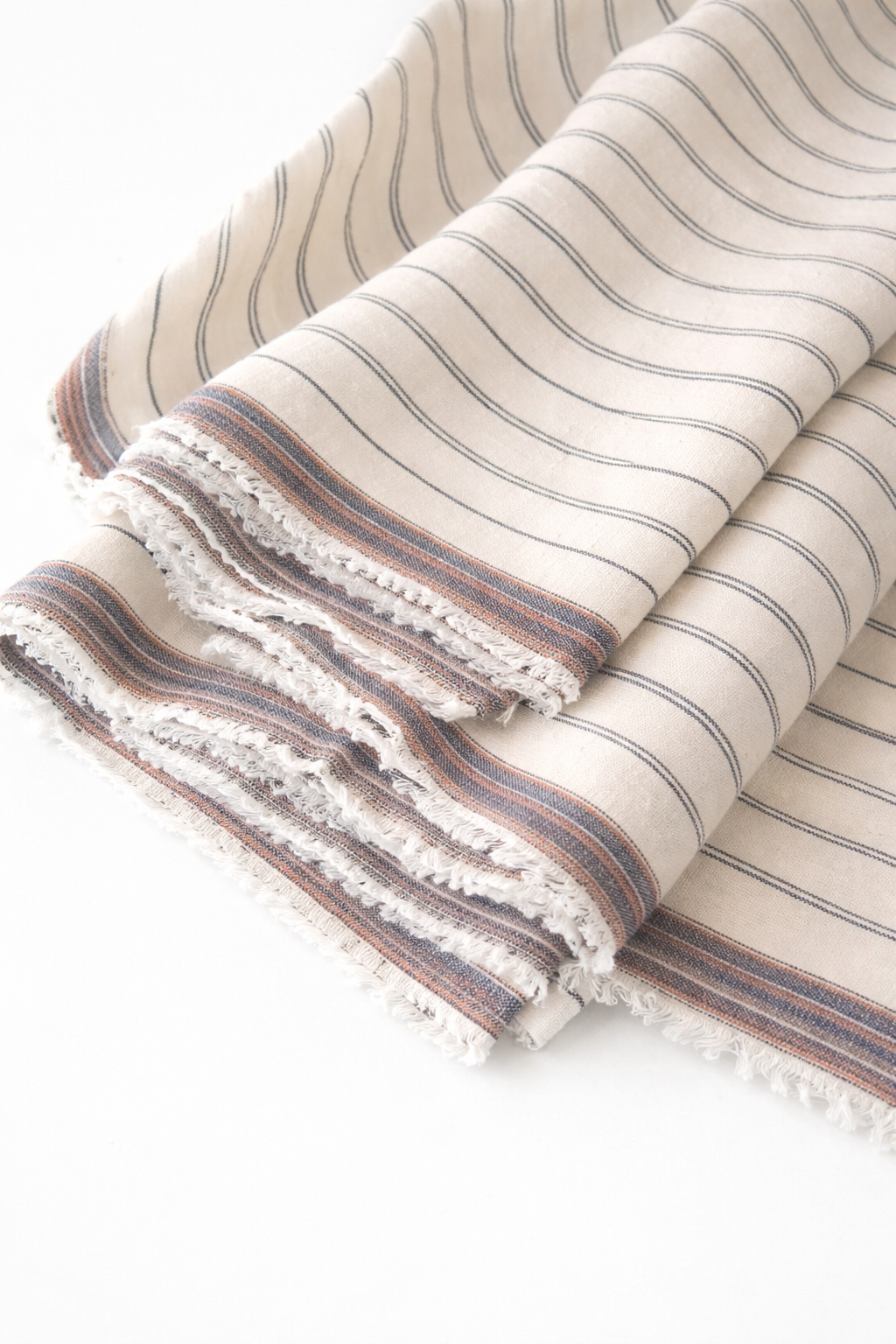 Fínröndótt hemp/lífræn bómullar Chambray