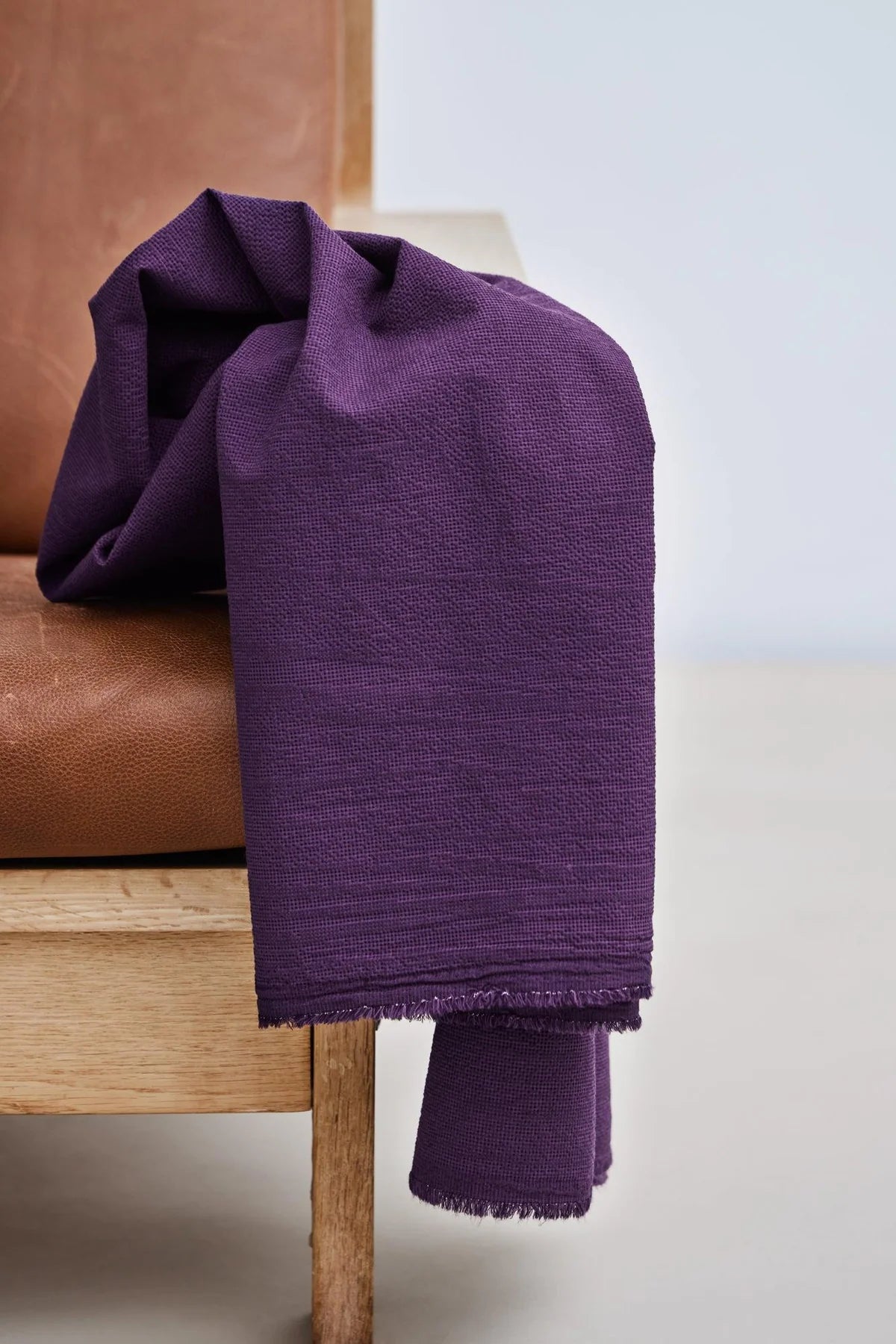 Tencel/lífræn bómull Seersucker fjólublá