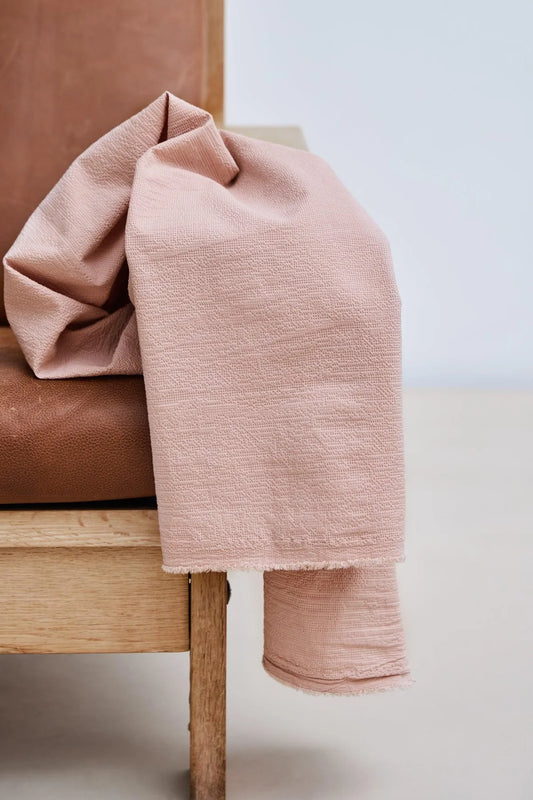 Tencel/lífræn bómull Seersucker ljósbleik