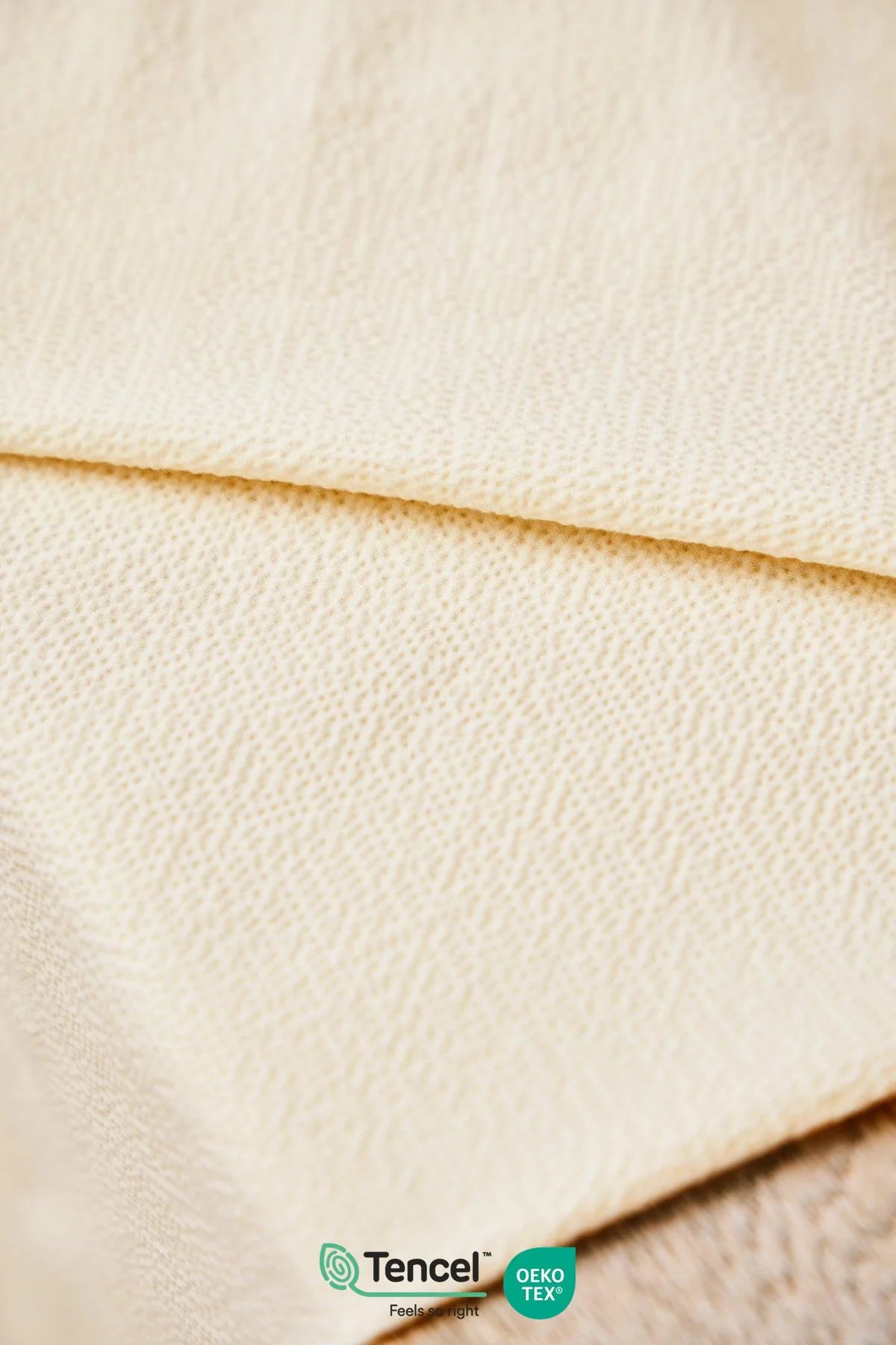 Tencel/lífræn bómull Seersucker rjómahvítt