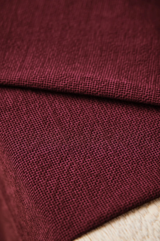 Tencel/bómull Seersucker vínrautt