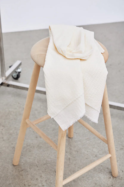 Lífræn bómull Seersucker rjómahvít