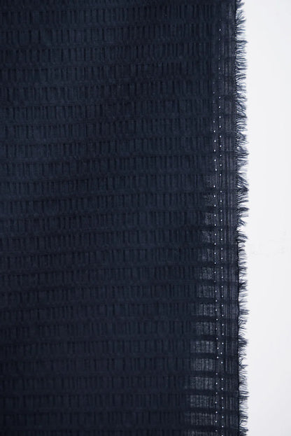 Lífræn bómull - Seersucker dökkblátt