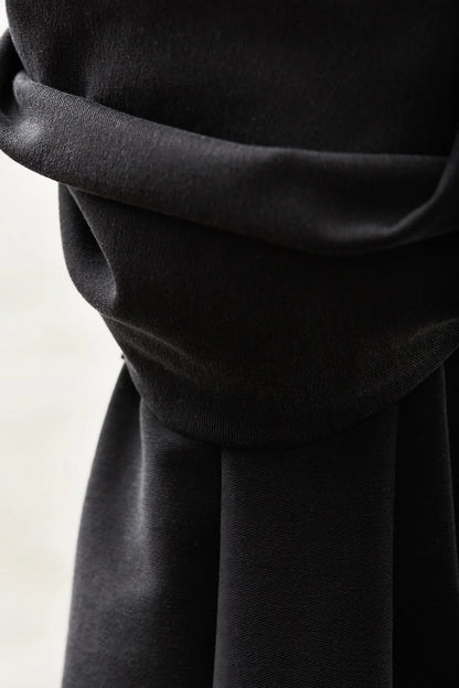 Tencel™ twill efni með teygju í svörtu